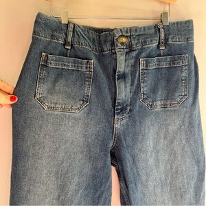 Pilcro The Skipper Anthropologie wide leg patch pocket jeans, size 32